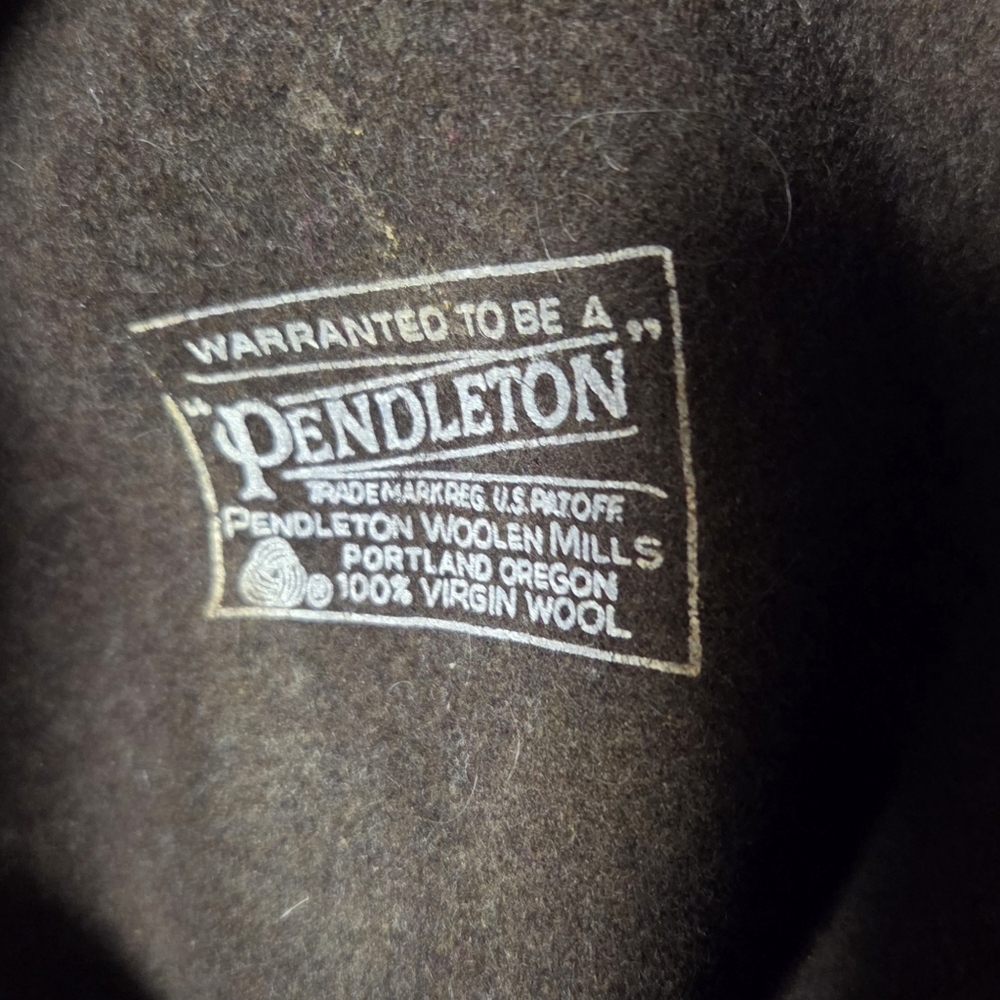 Pendleton Vintage Wool Fedora Indiana Jones Hat Leather Trim Size Small - Picture 6 of 9